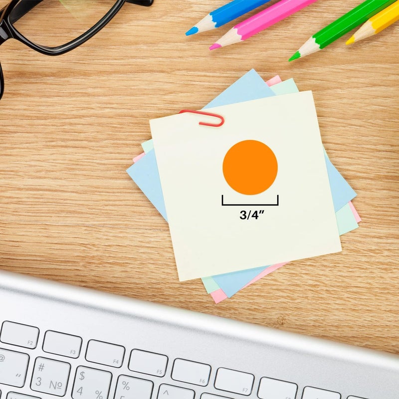 ChromaLabel 3/4 Inch Round Colored Stickers, Removable Sticky Dots for Color Coding - 1000 Labels per Dispenser Box, Orange - Ideal for Arts and Crafts - Image 3